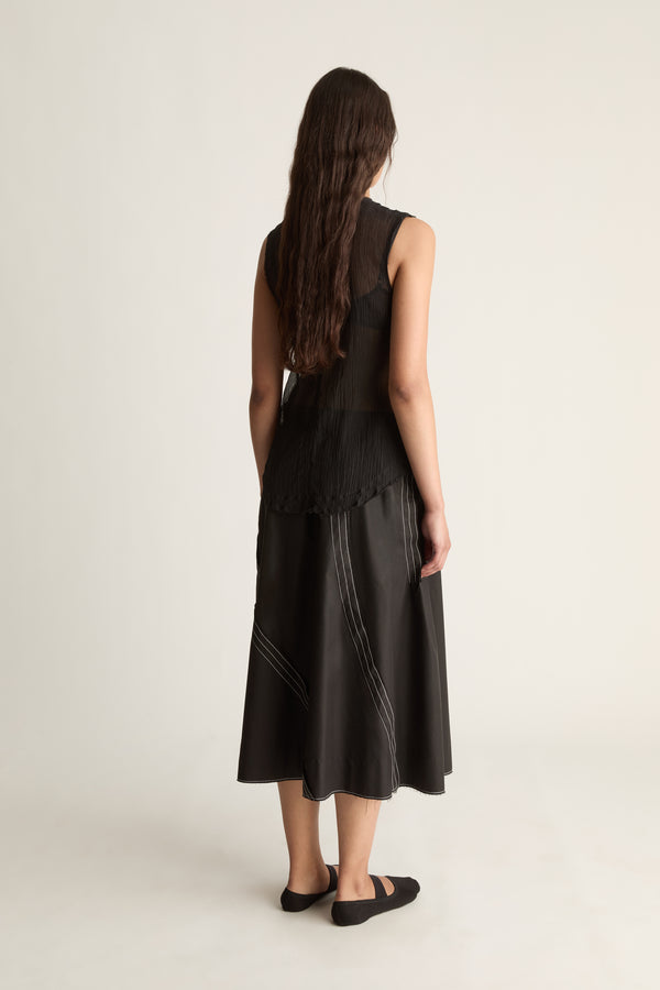 Olympia Silk Cotton Ruffle Top