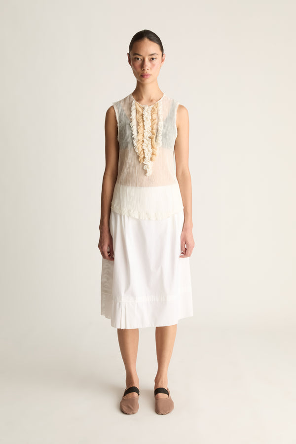 Olympia Silk Cotton Ruffle Top