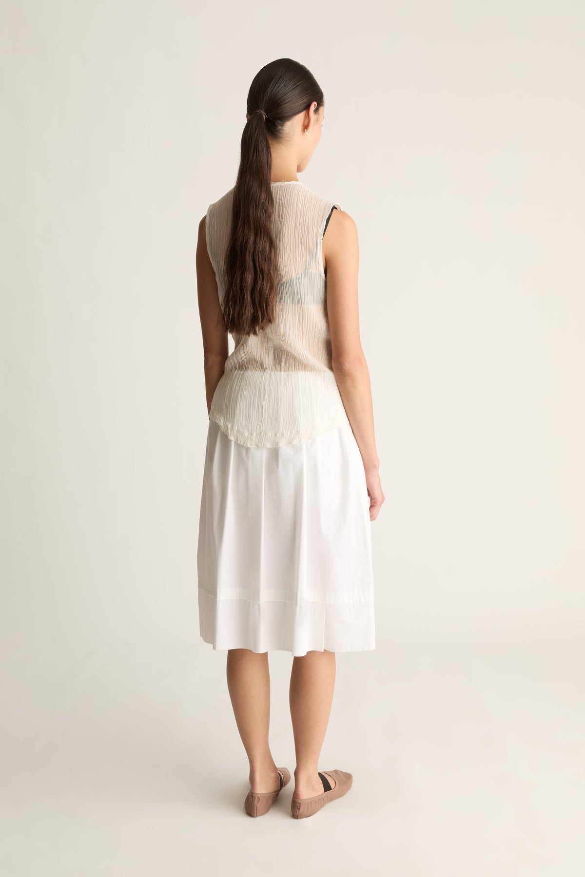 Olympia Silk Cotton Ruffle Top