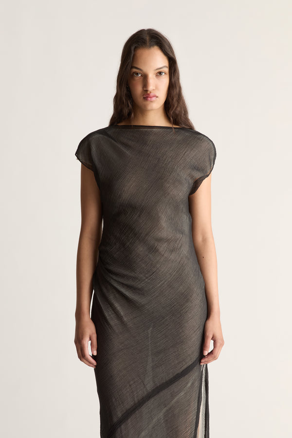Olympia Silk Cotton Boatneck Dress