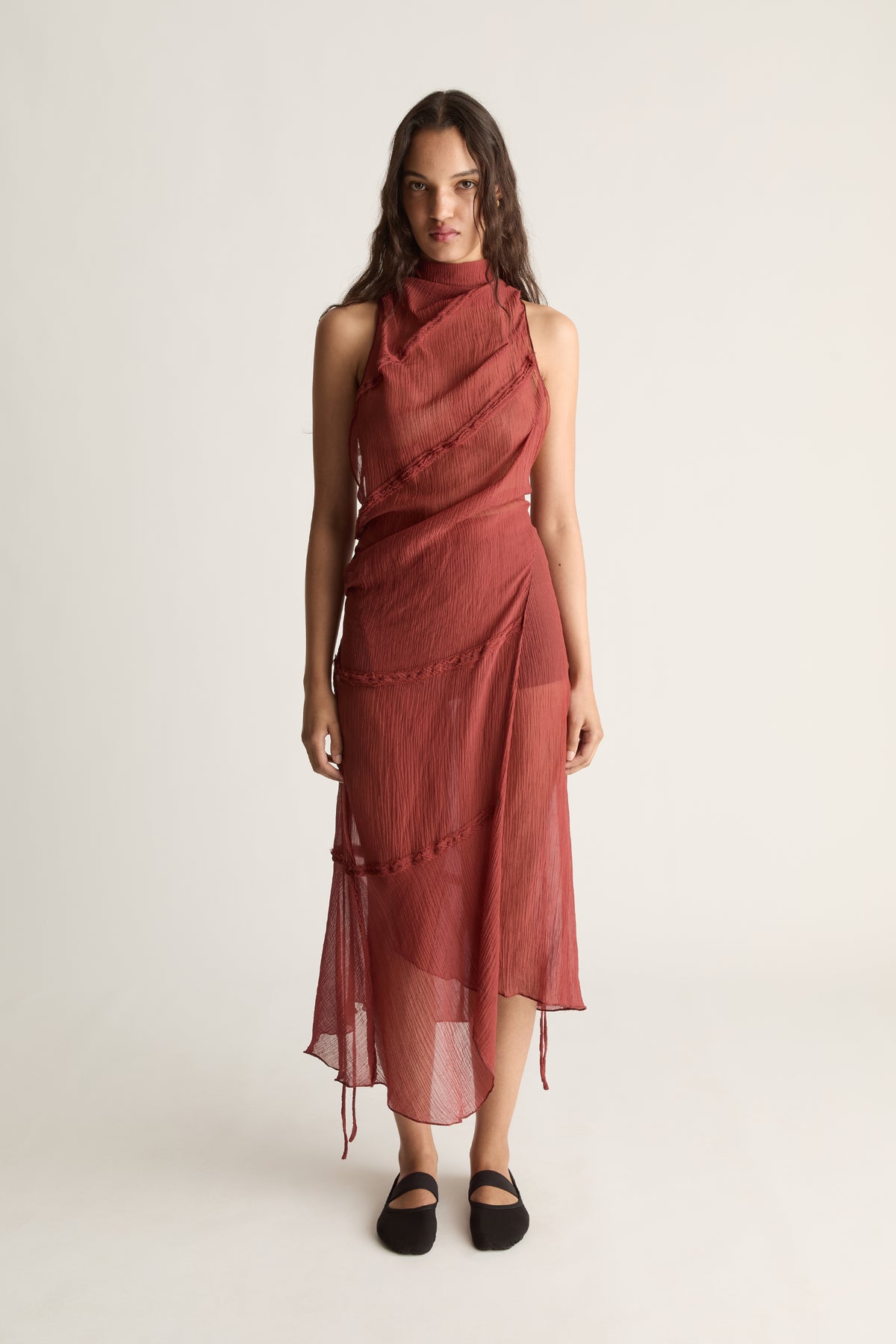 Olympia Silk Cotton Drape Dress