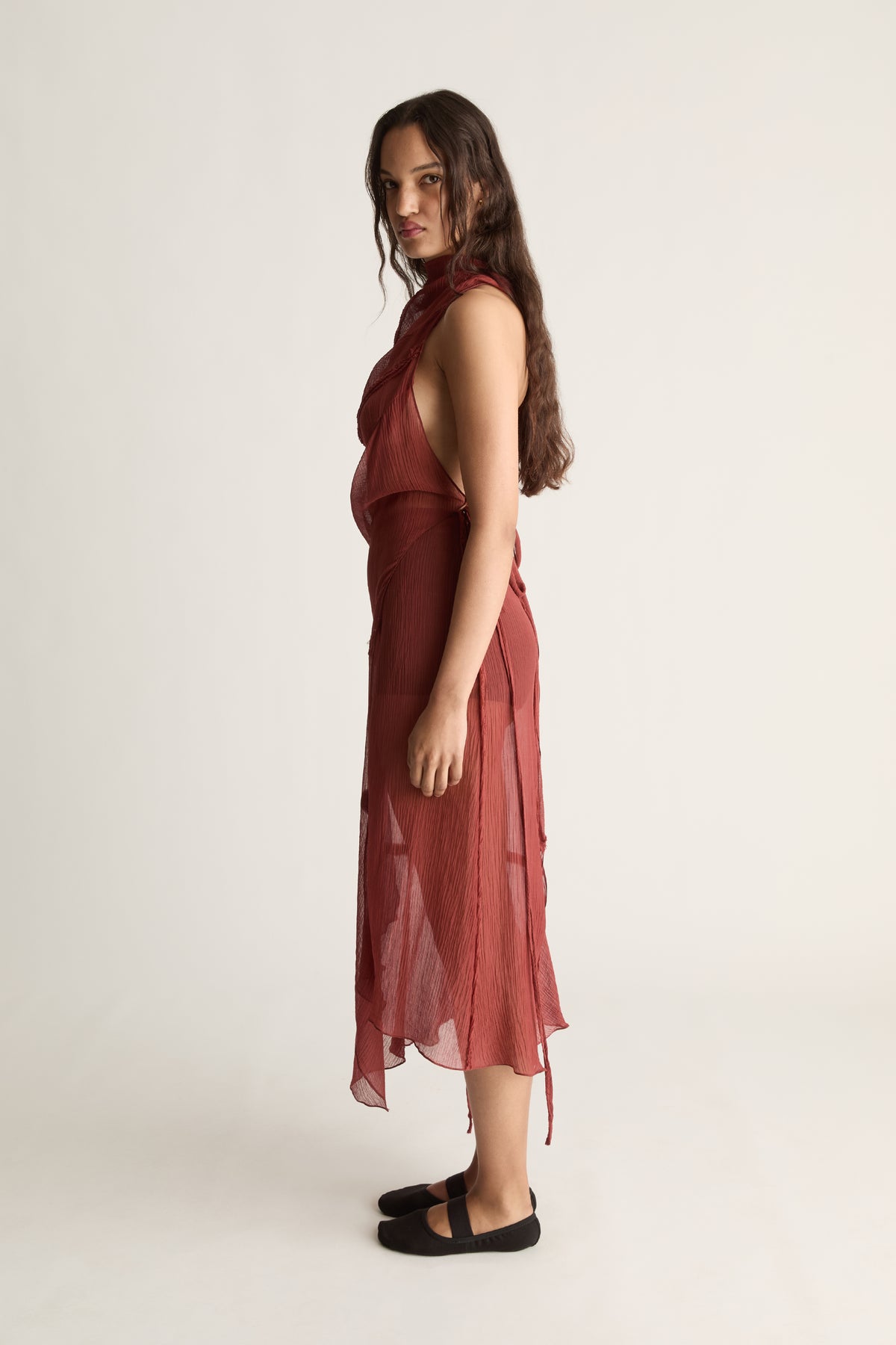 Olympia Silk Cotton Drape Dress