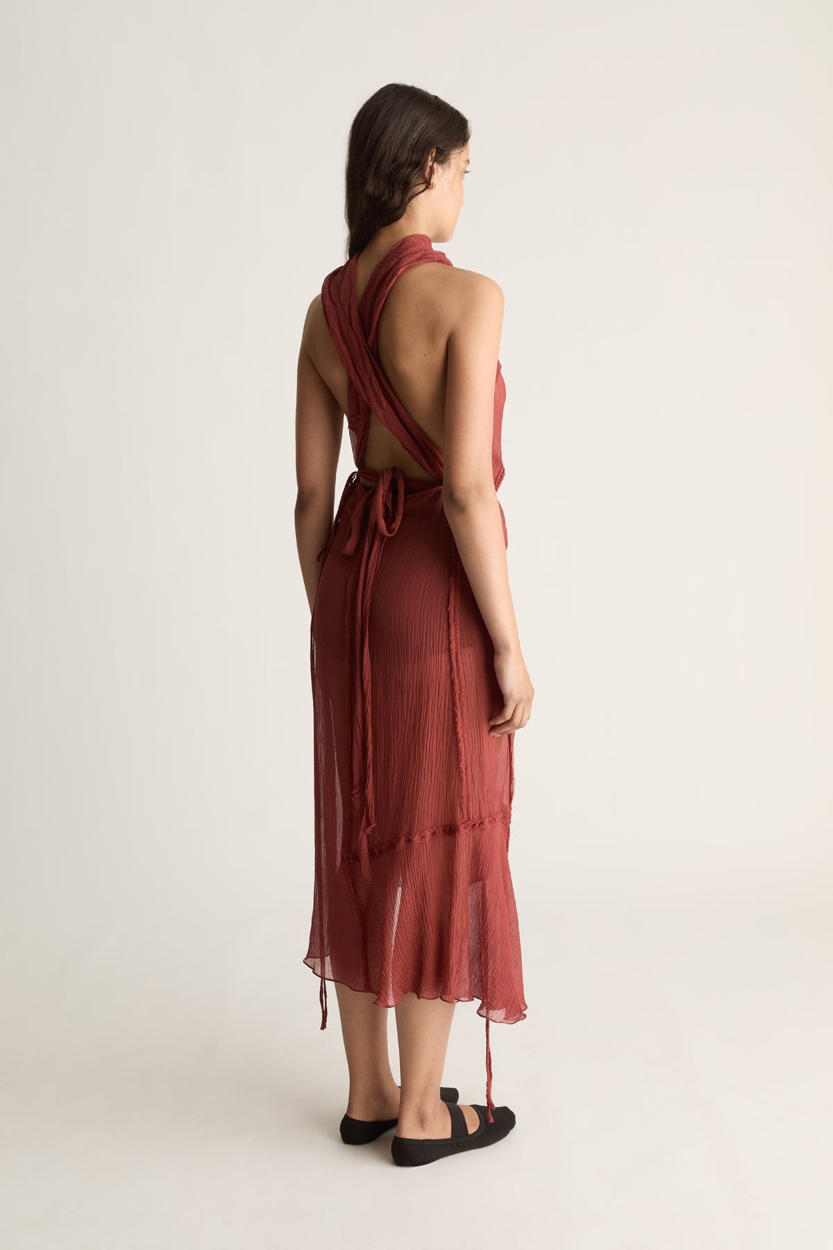 Olympia Silk Cotton Drape Dress