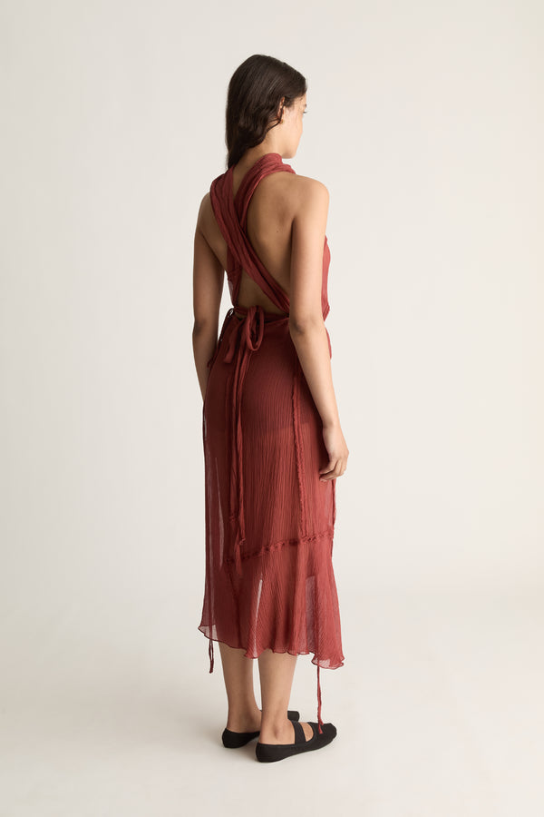 Olympia Silk Cotton Drape Dress