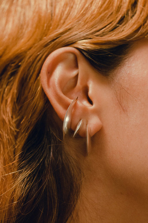 Saucer Hoops in Silver