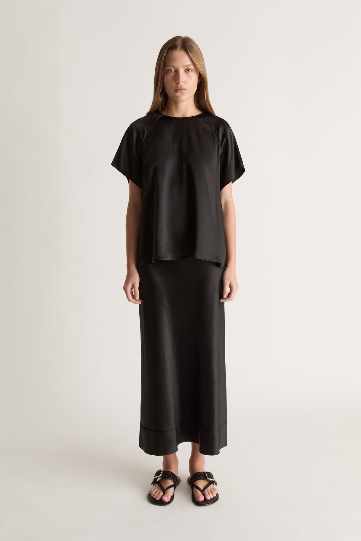 Stella Silk Satin Raglan Tee