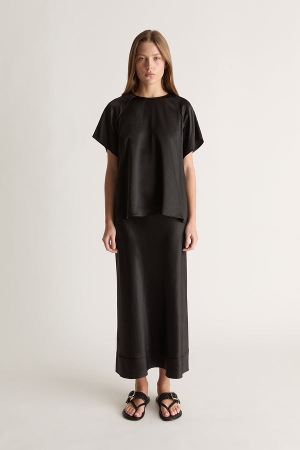 Stella Silk Satin Raglan Tee