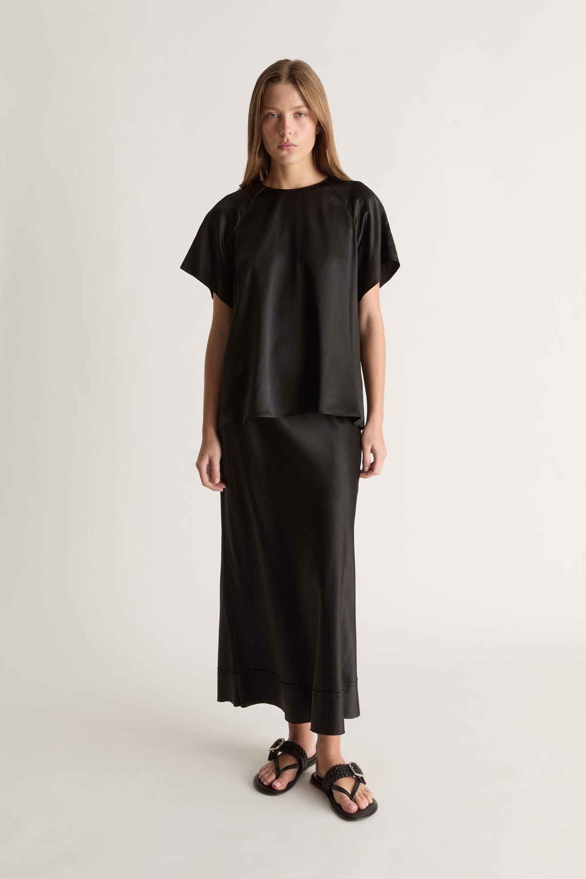 Stella Silk Satin Raglan Tee