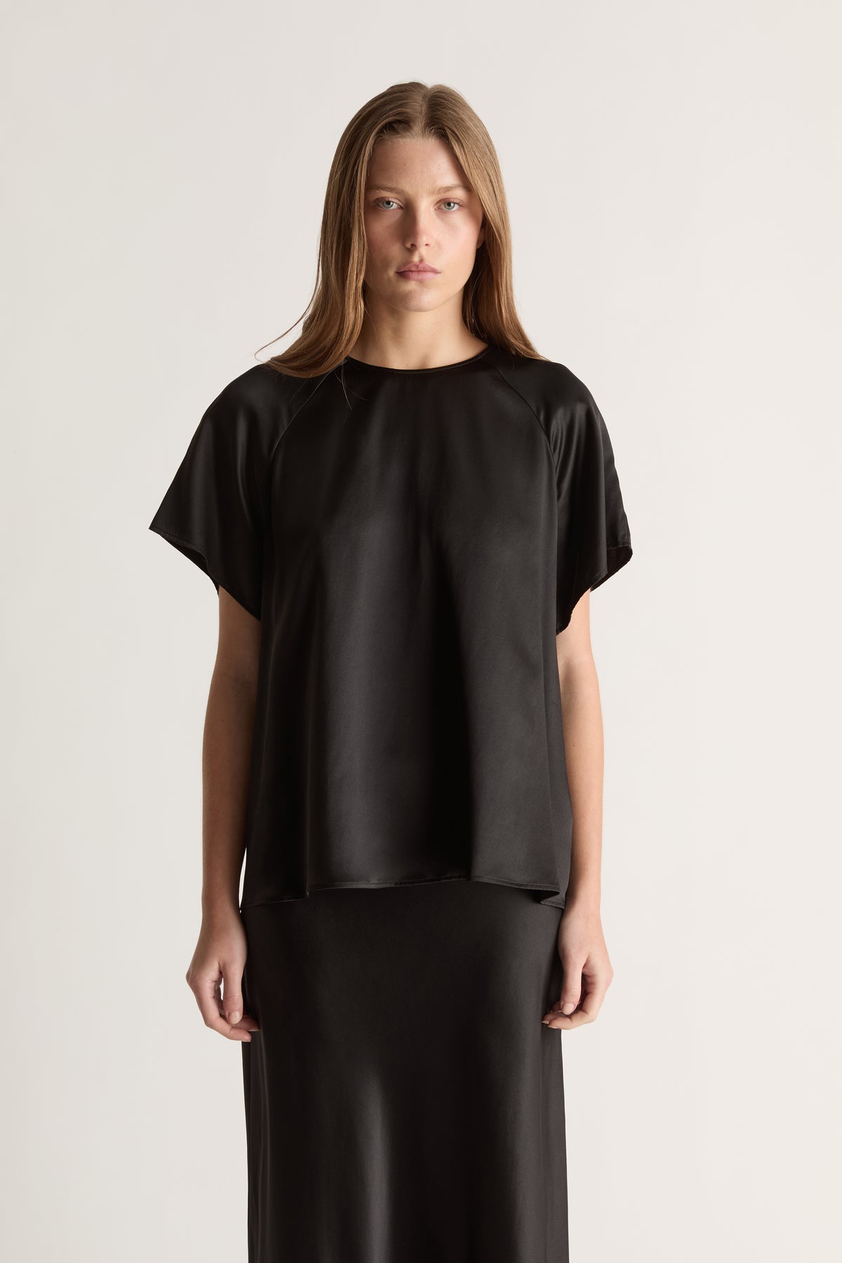 Stella Silk Satin Raglan Tee