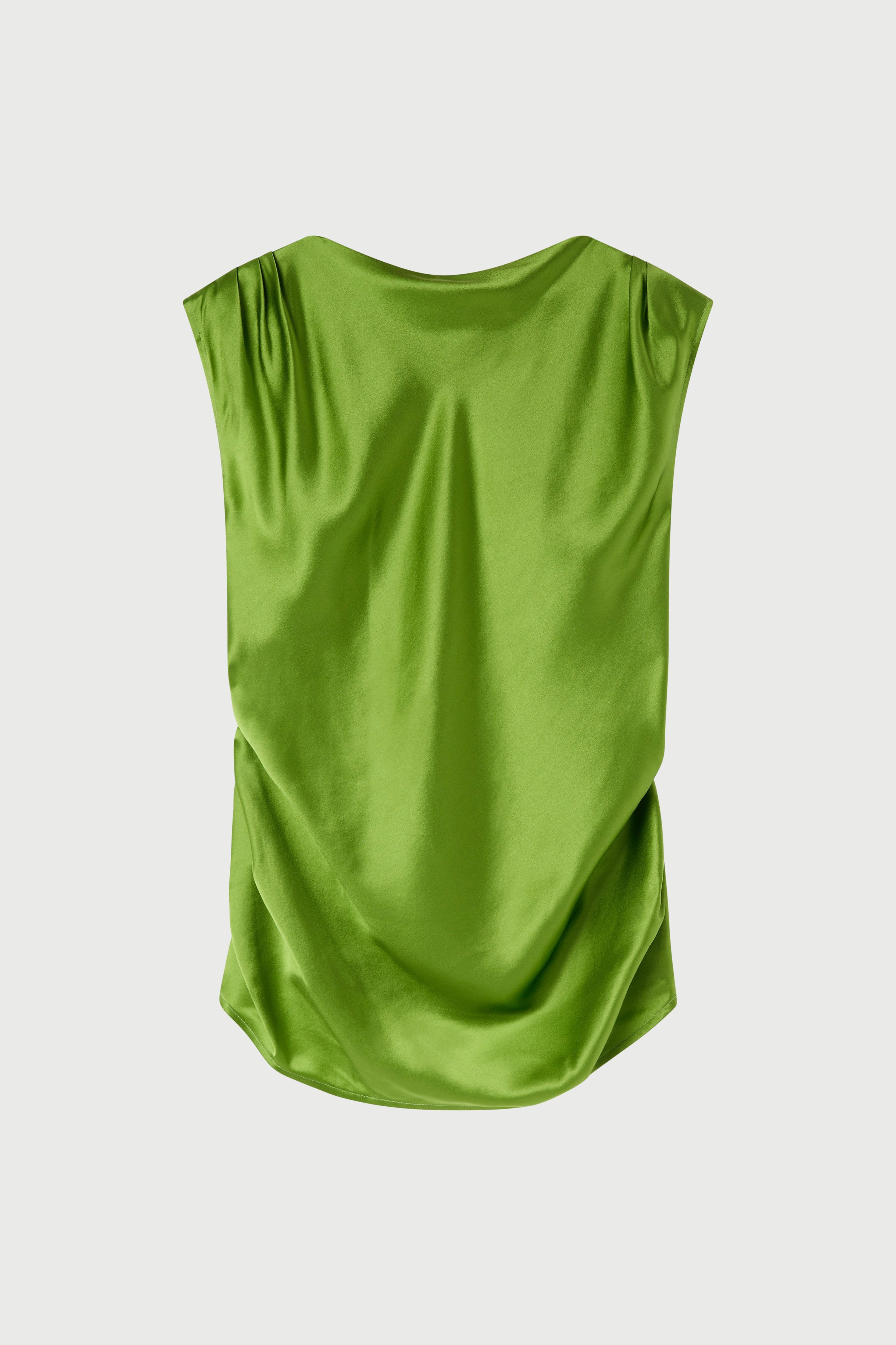 Stella Silk Satin Drape Top