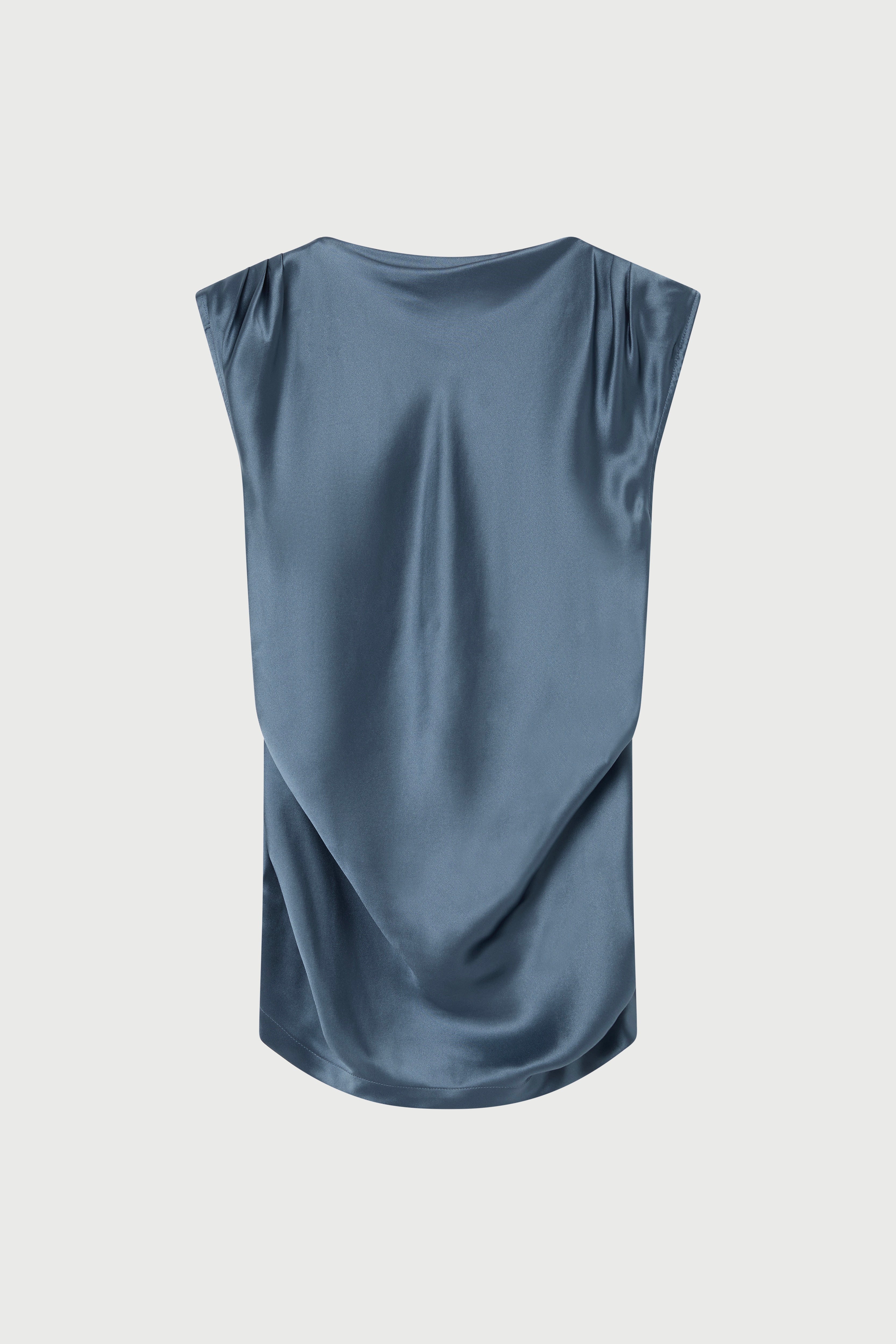 Stella Silk Satin Drape Top