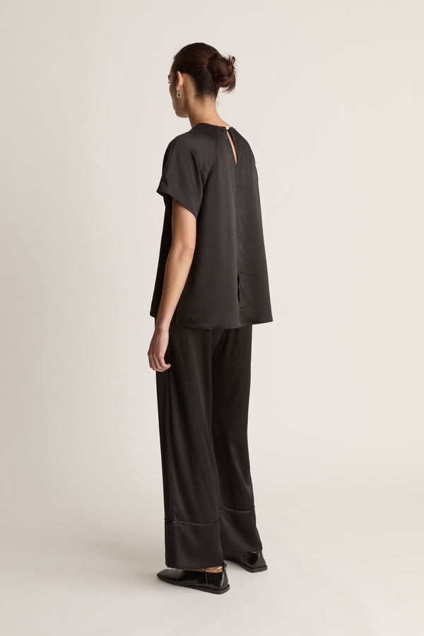 Stella Silk Satin Raglan Tee