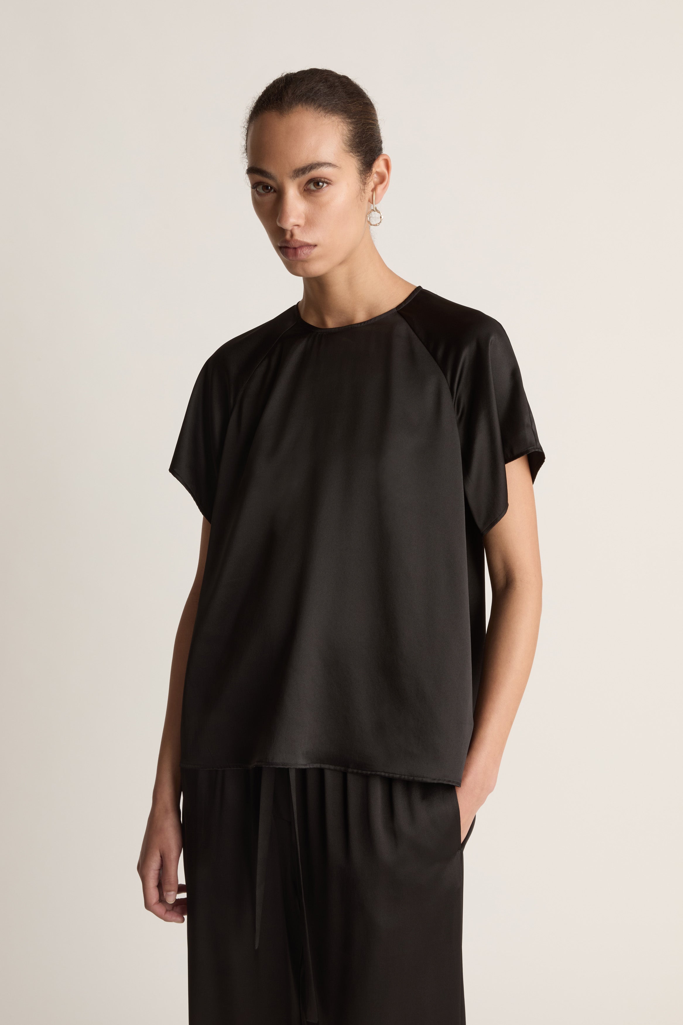 Stella Silk Satin Raglan Tee