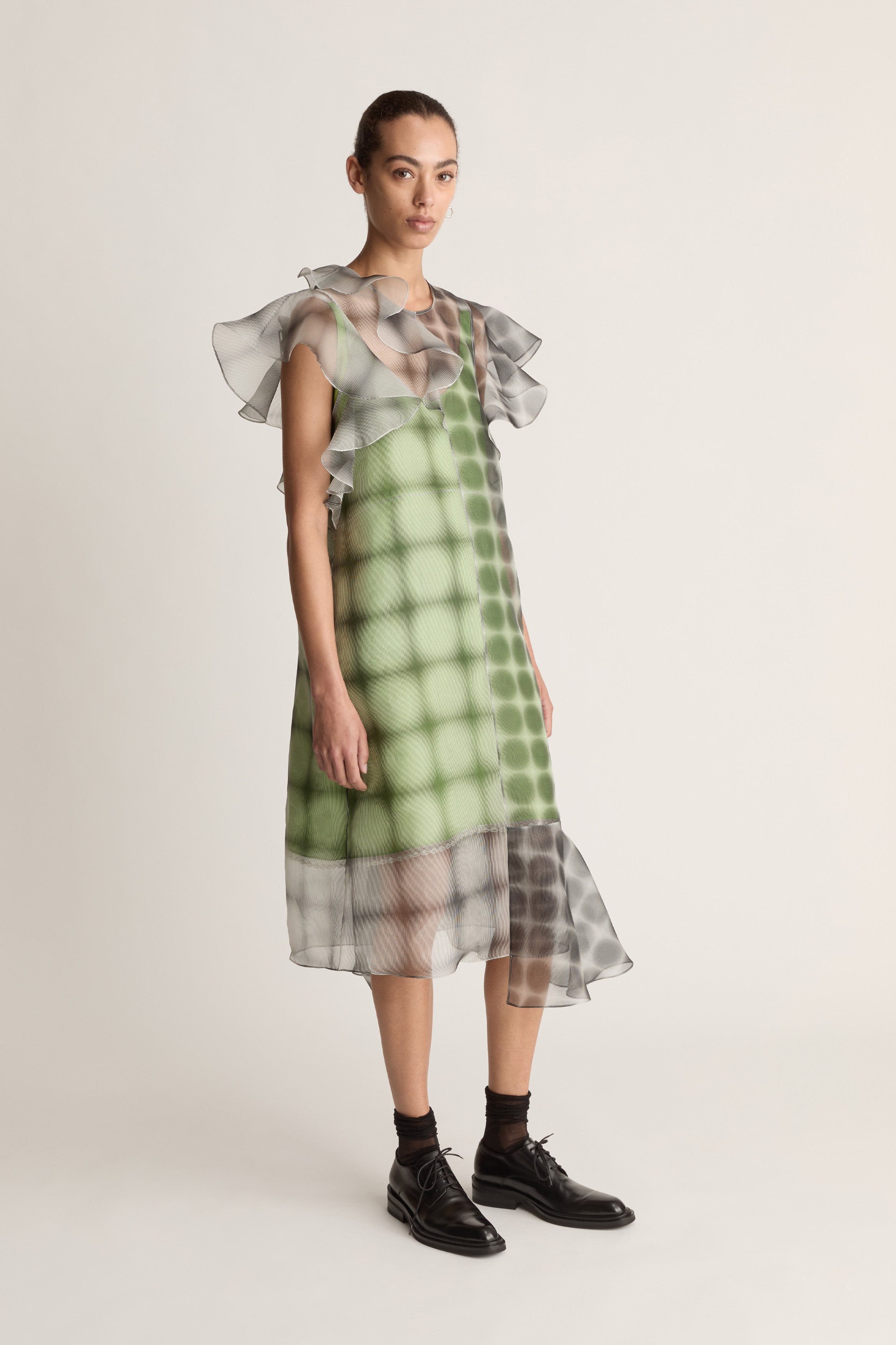 chinese dress ladies Lee Mathews // Multicolour Floral & Gingham Dress – VSP Consignment