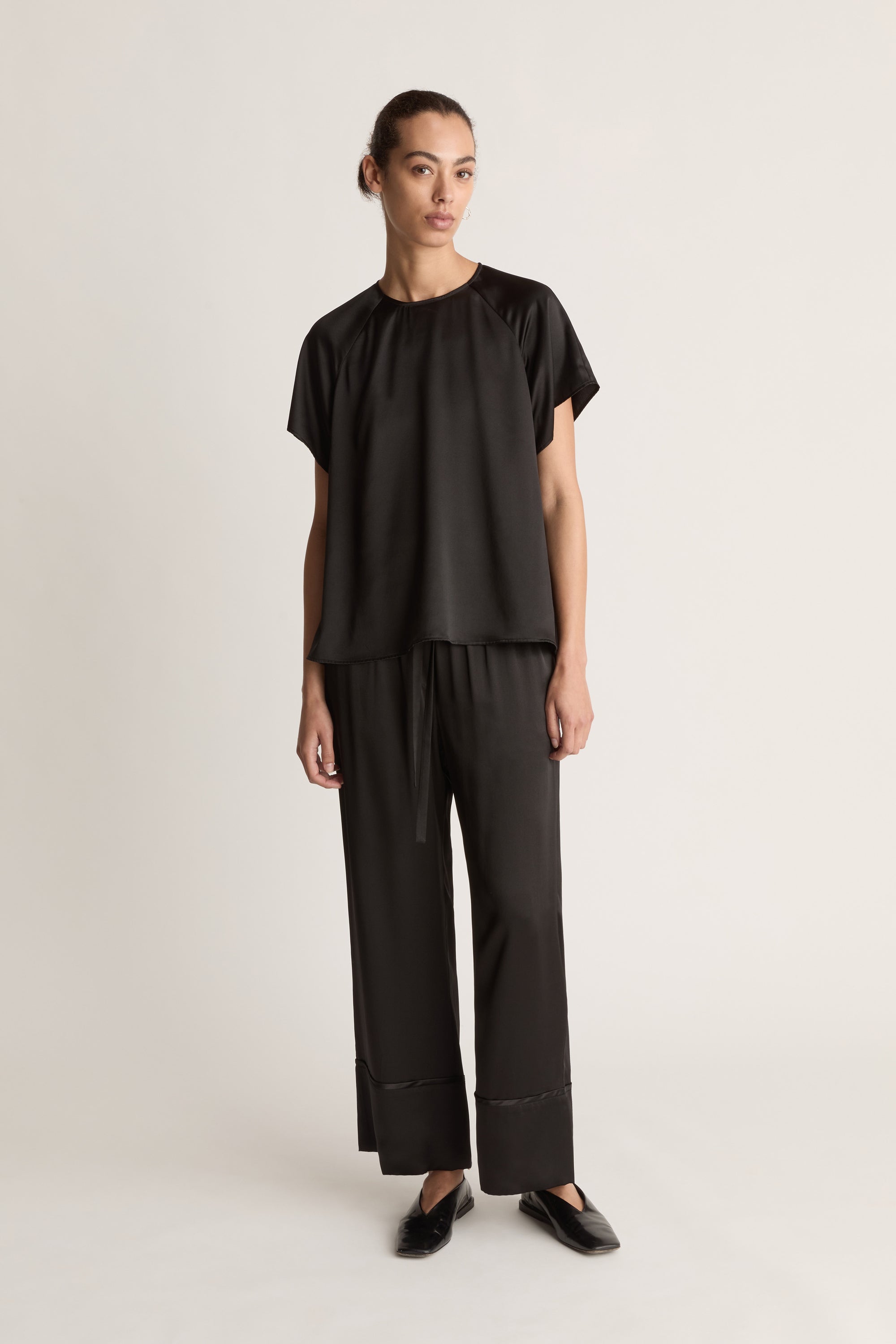 Stella Silk Satin Raglan Tee