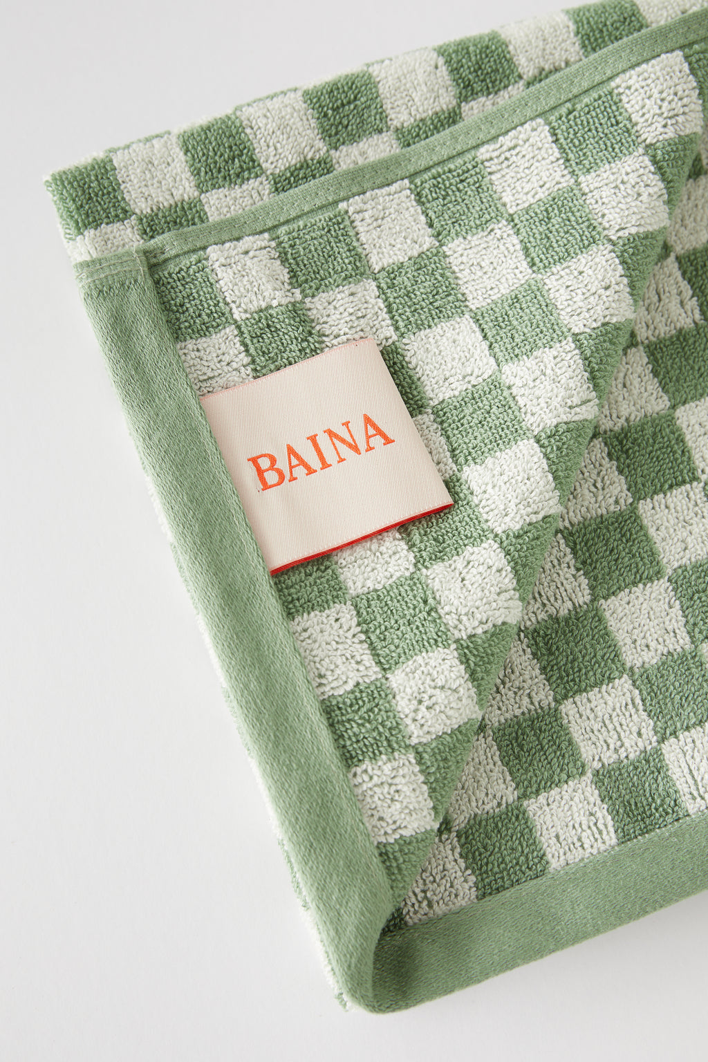 Baina Josephine Organic Cotton Hand Towel in Green