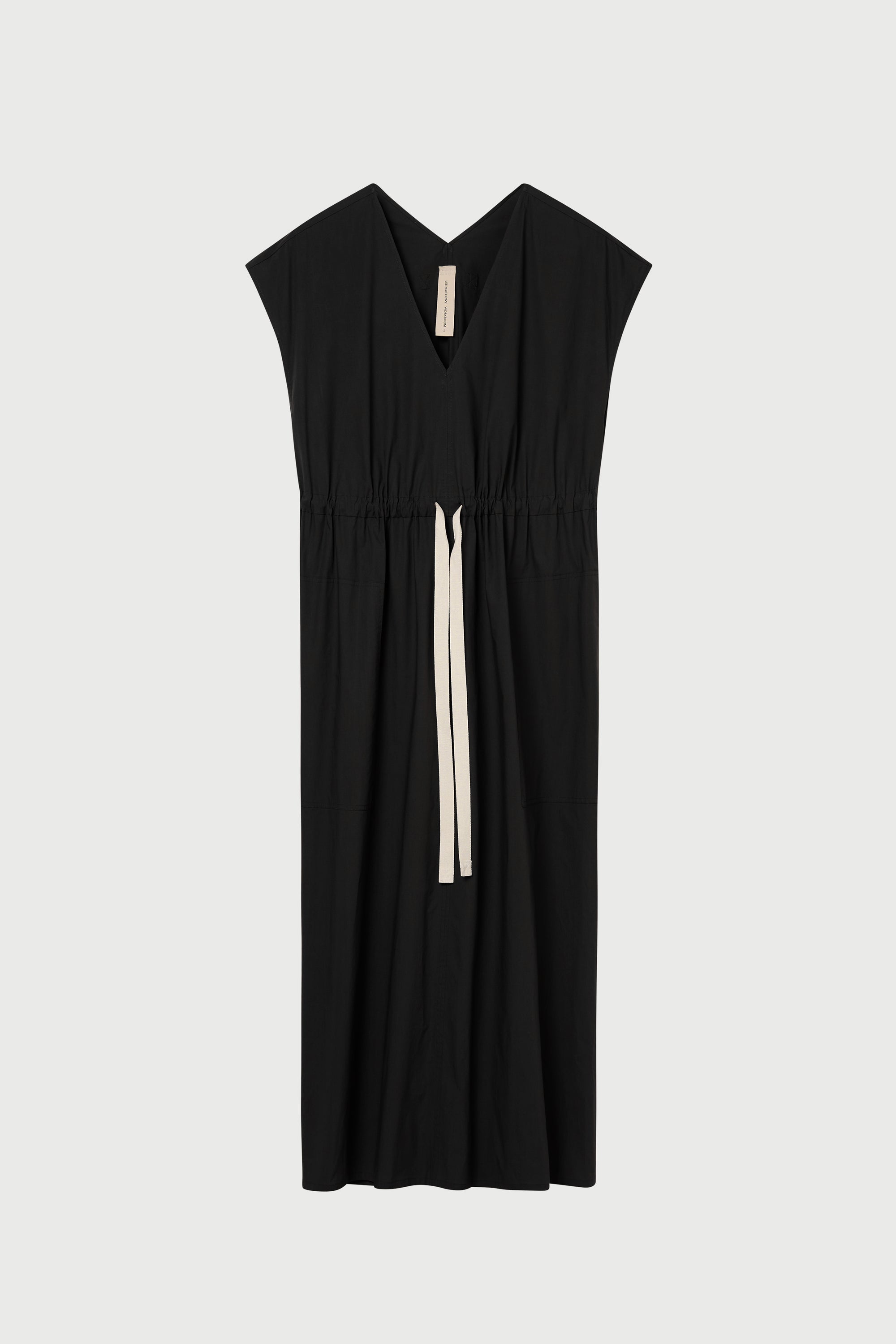 LM Poplin V-Neck Dress in Black