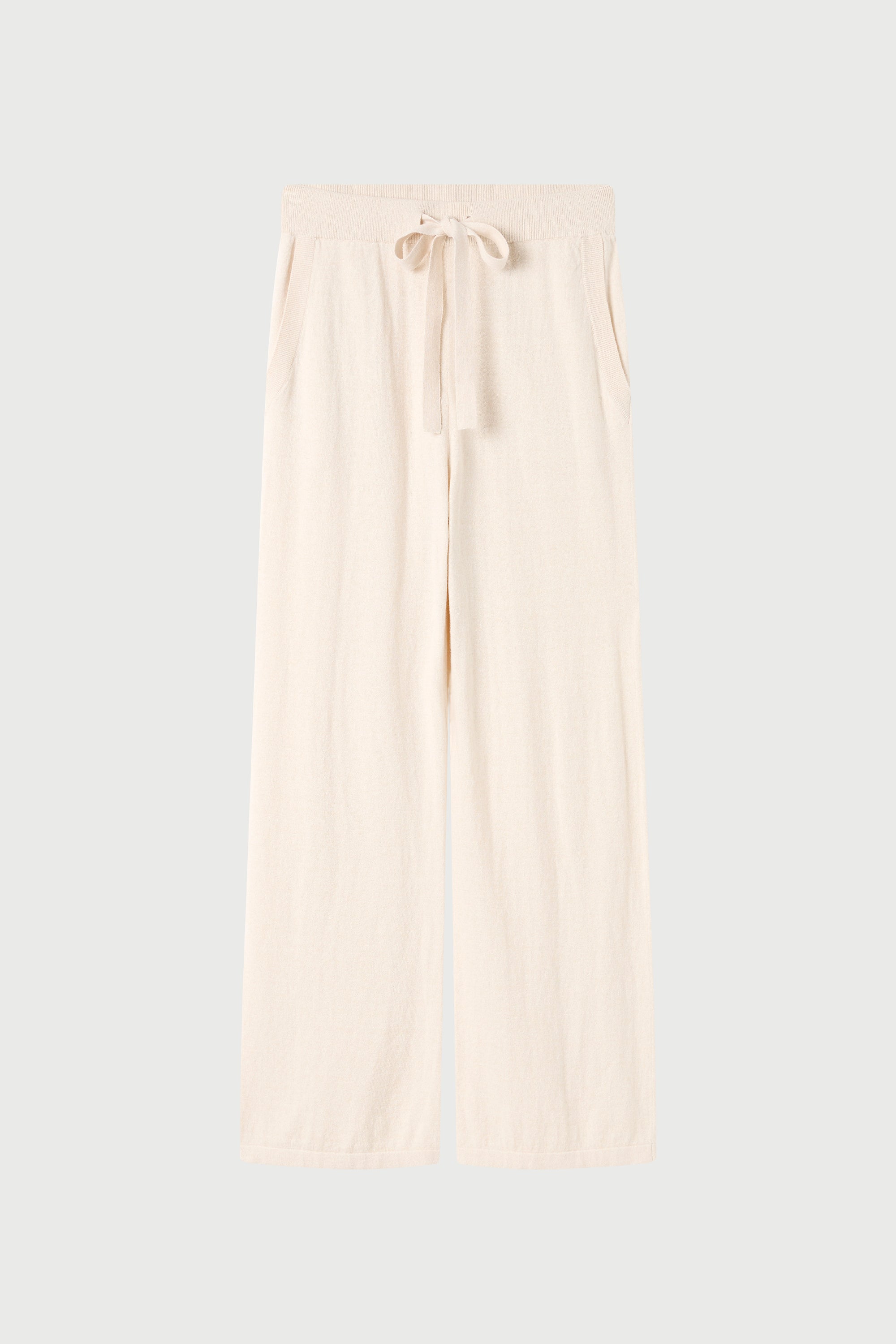Cotton Cashmere Wide Leg Pant in Oat
