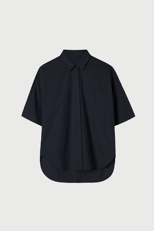 LM Poplin SS Shirt in Navy