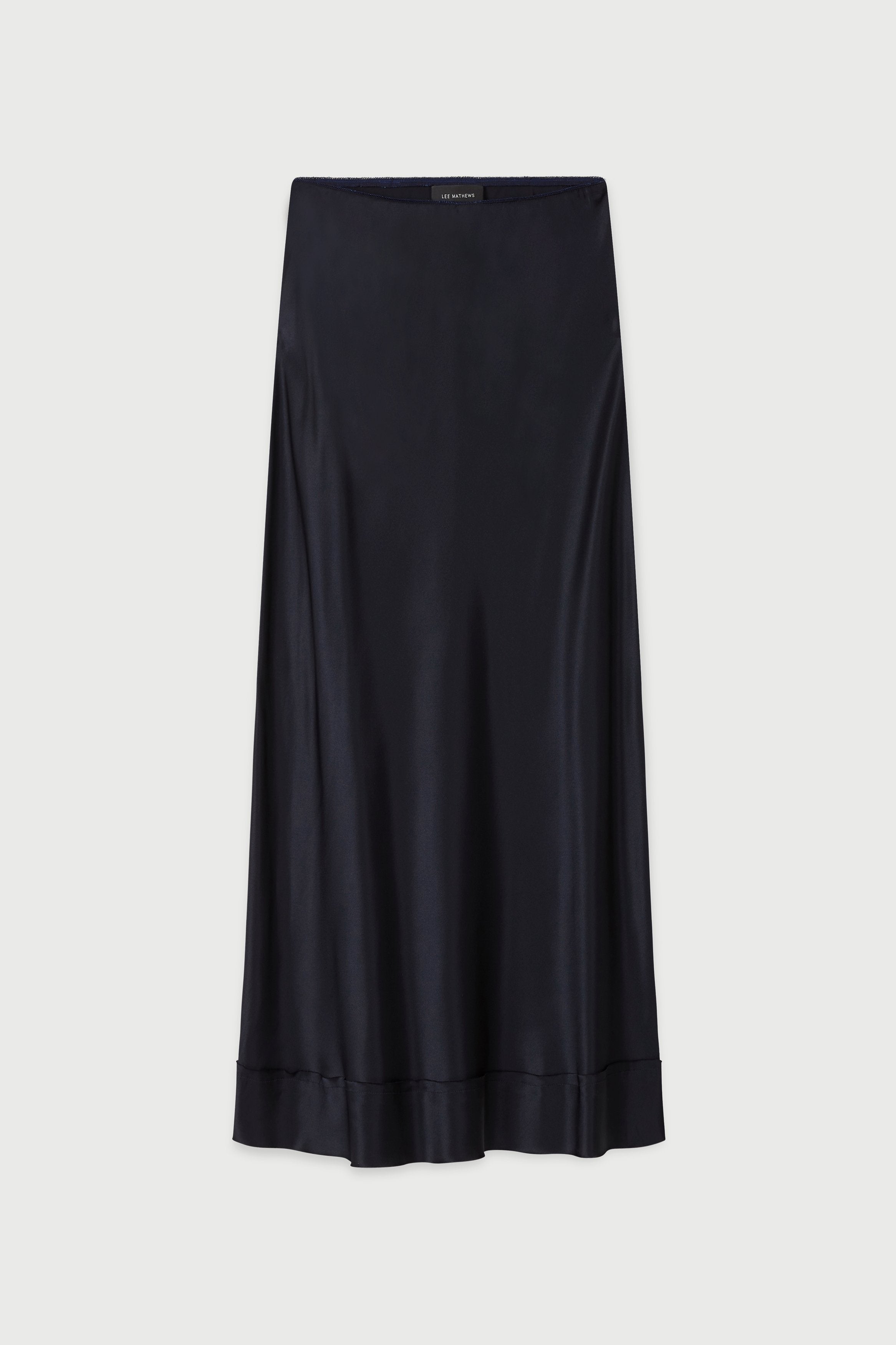 Stella silk satin skirt black 100% silk