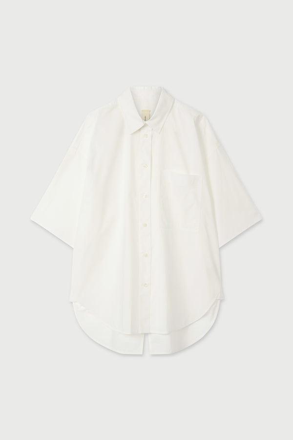 LM Poplin Short Sleeve Shirt White