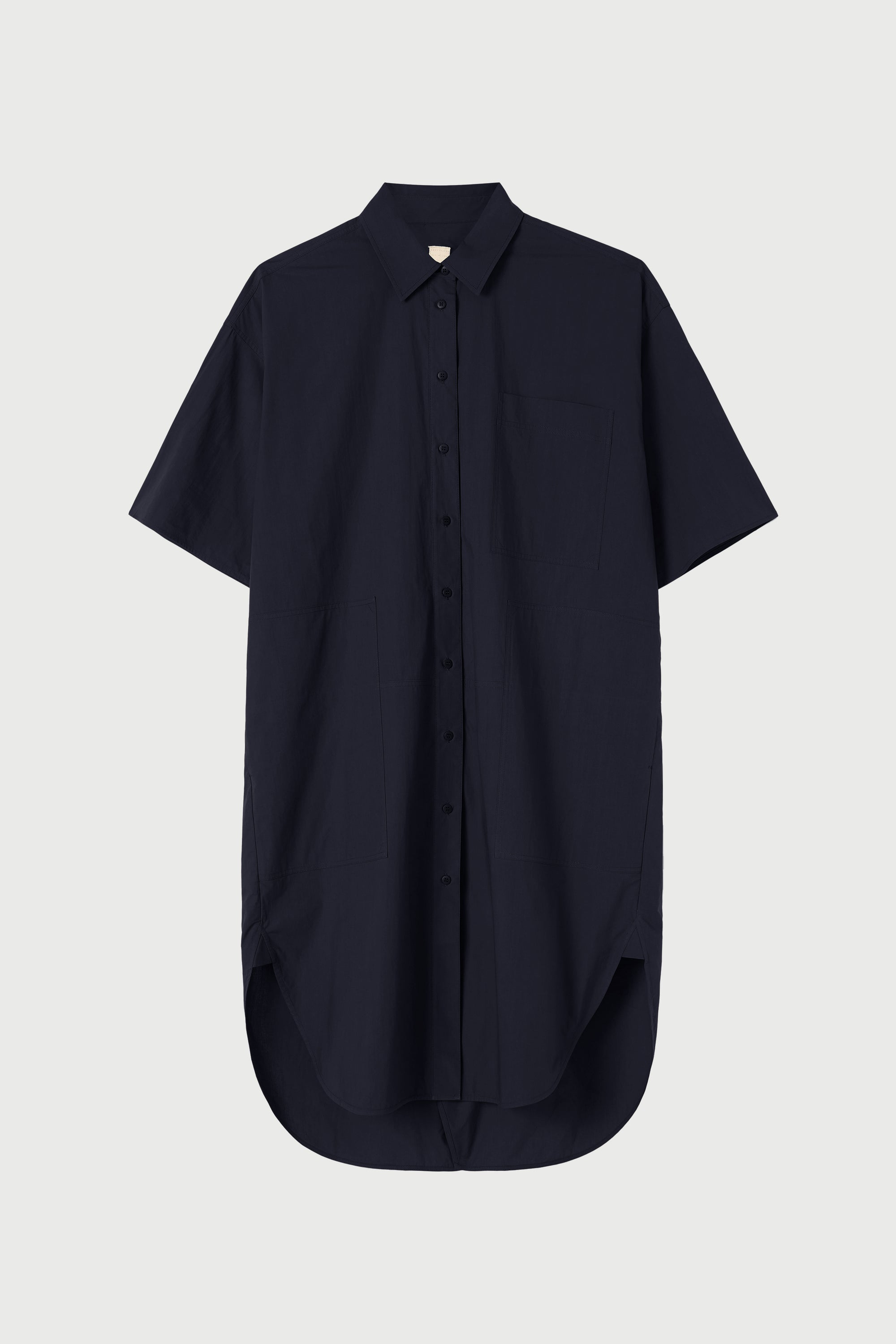 LM Poplin Short Sleeve Shirt Dress Black
