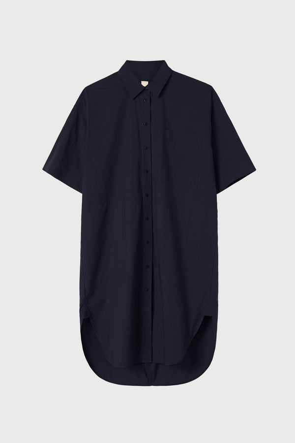 LM Poplin Short Sleeve Shirt Dress Black