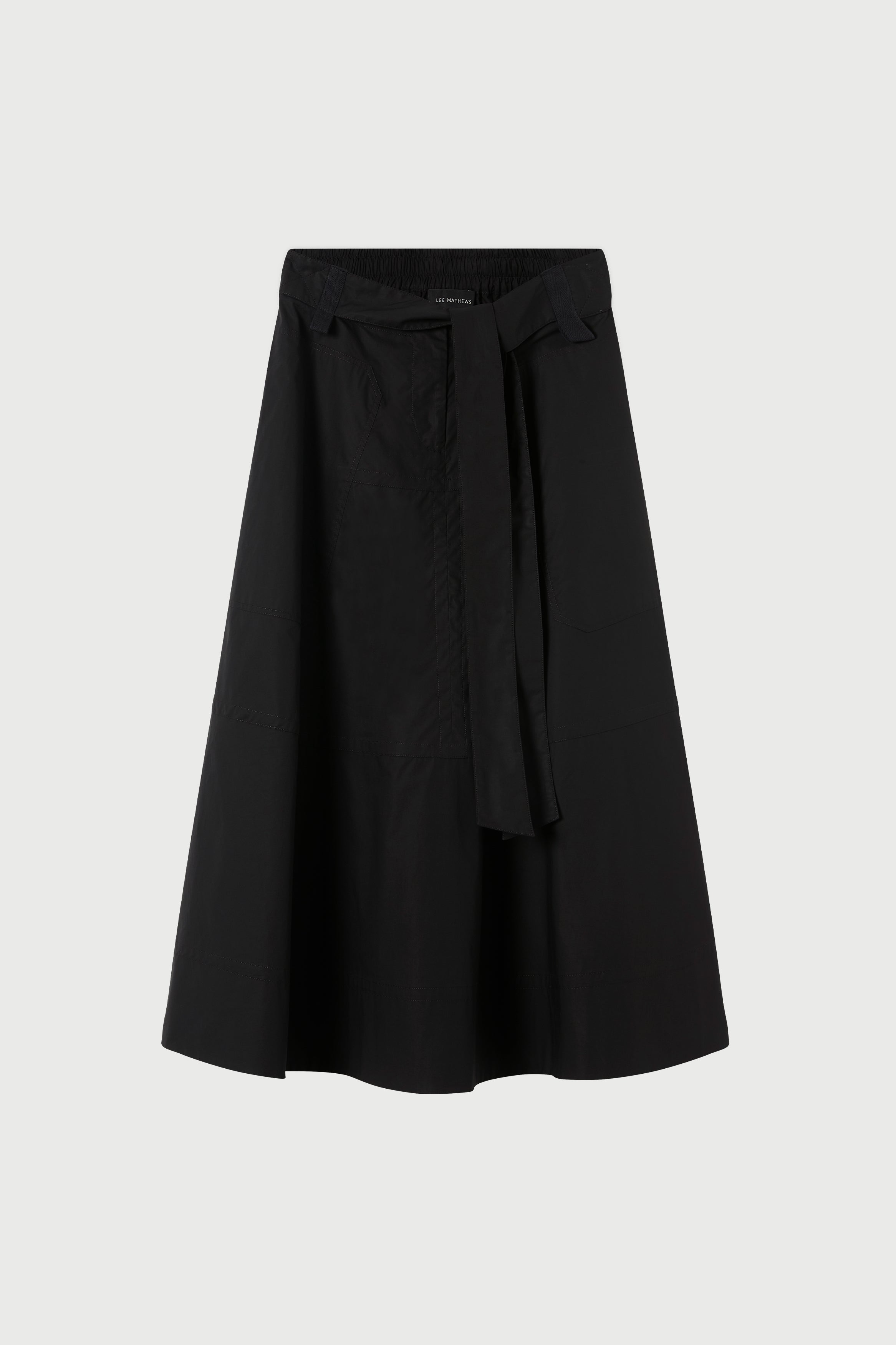 LM Poplin Flare Skirt in Black