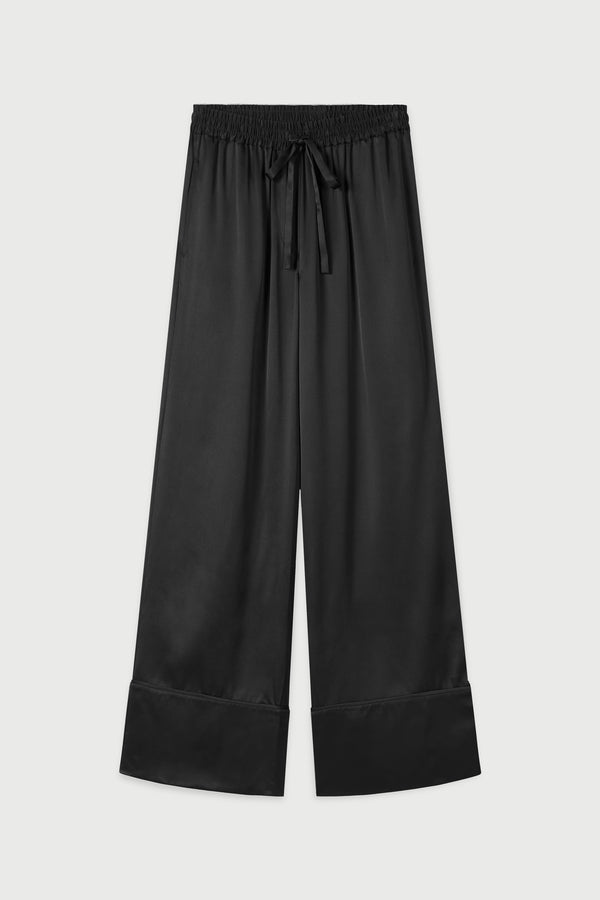 Stella silk satin pant black 100% silk