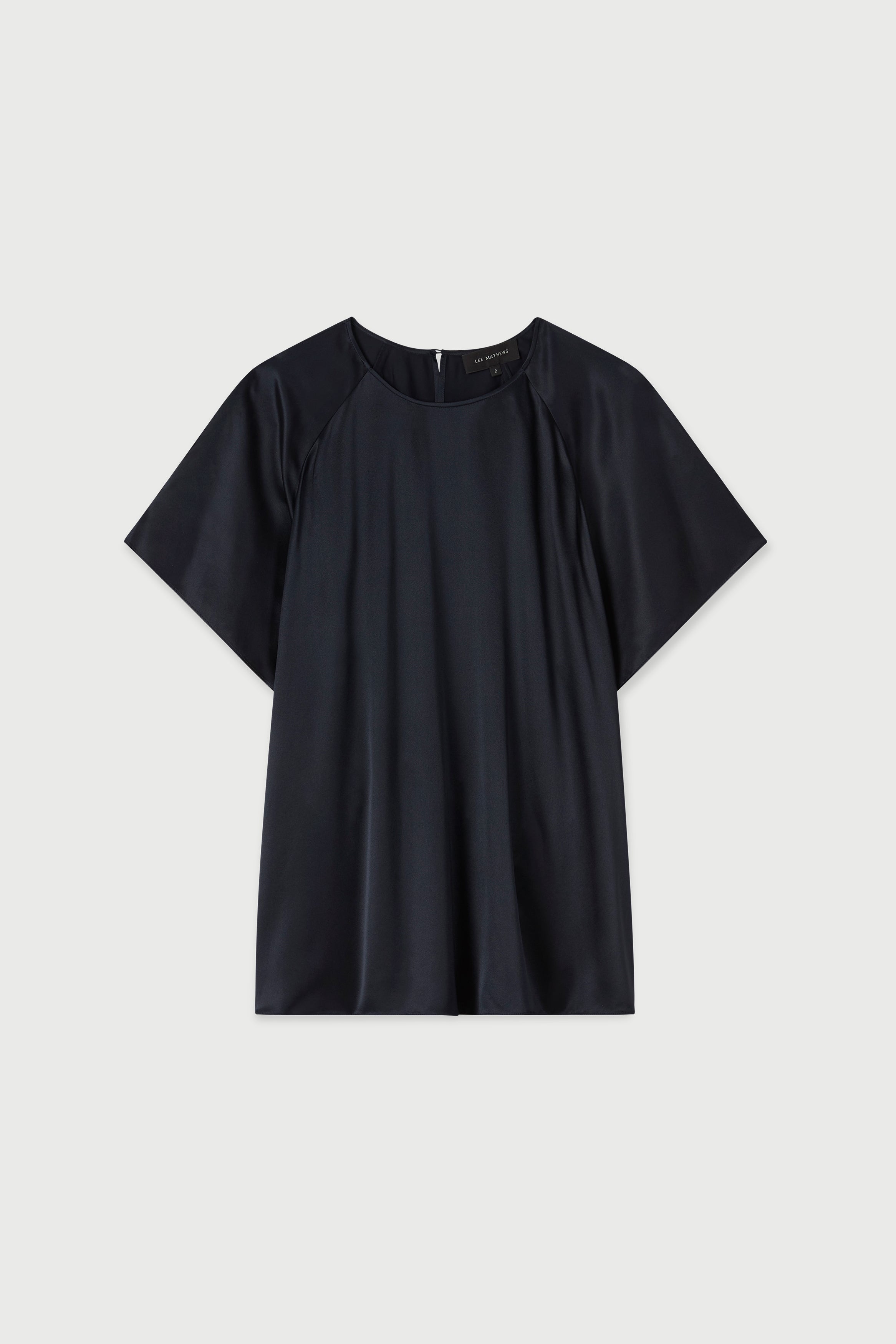 Stella Silk Raglan Tee in Midnight 100% silk